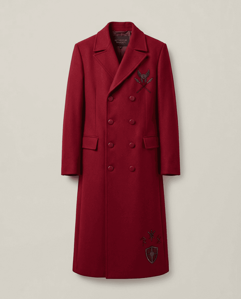 BLOOD MOON // CRIMSON DOUBLE-BREASTED OVERCOAT