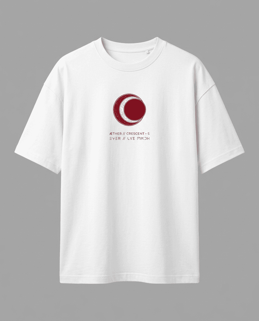 AETHER // CRIMSON CRESCENT MINIMALIST TEE